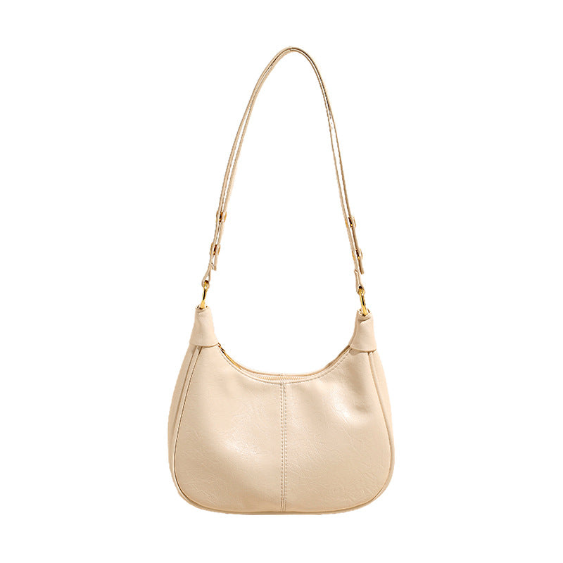 Off White Solid One Handle Shoulder Bag