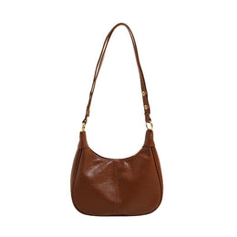 Brown Solid One Handle Shoulder Bag