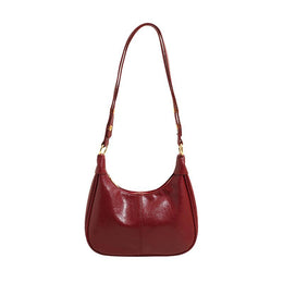 Red Solid One Handle Shoulder Bag