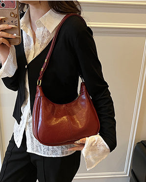 Red Solid One Handle Shoulder Bag