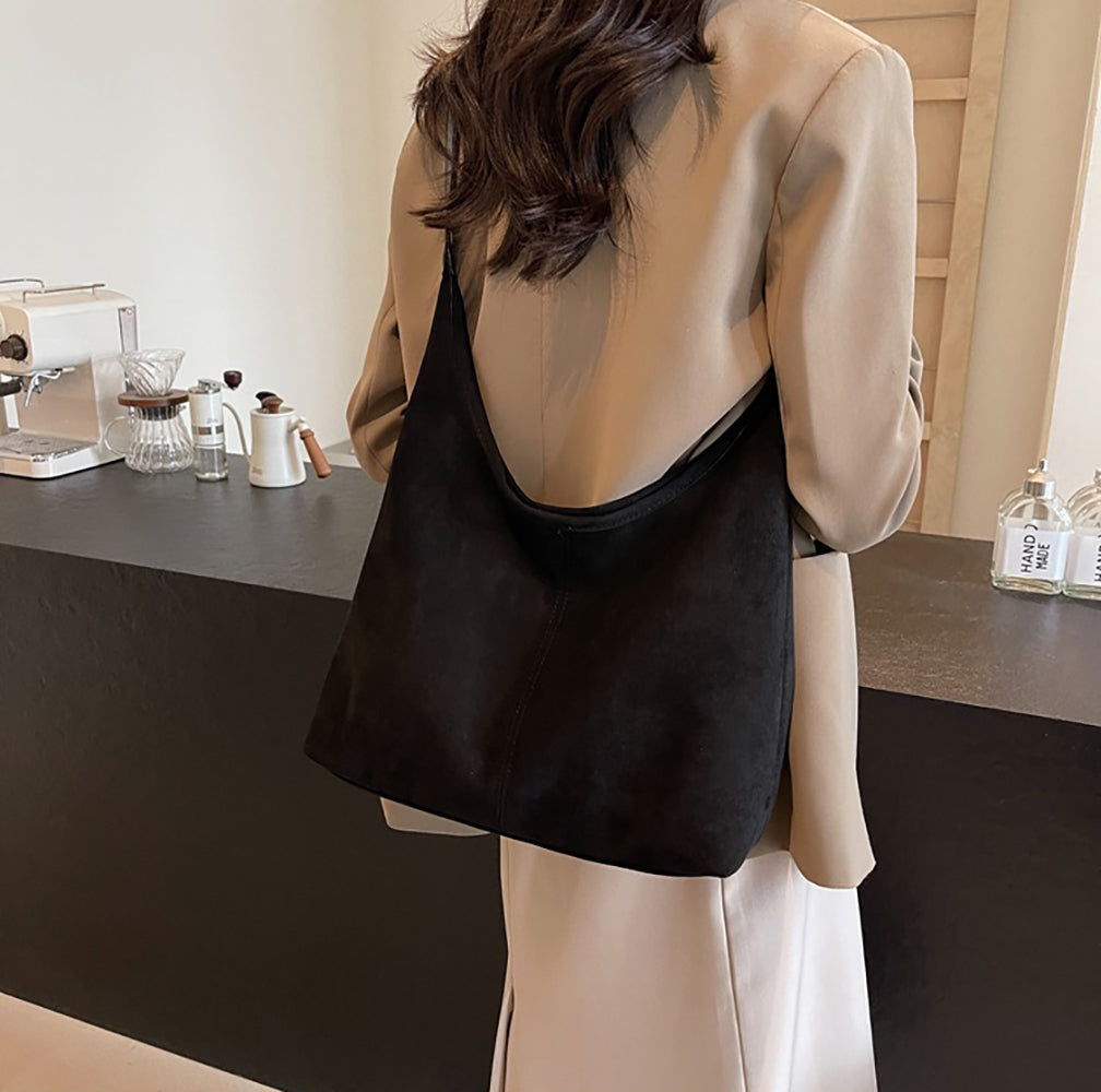Suede Shopper Hobo Bag