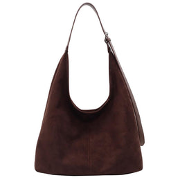 Suede Shopper Hobo Bag