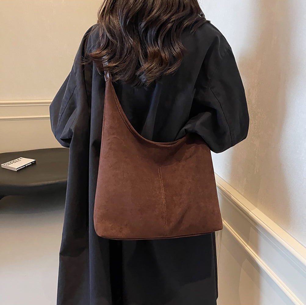 Suede Shopper Hobo Bag