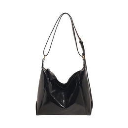 Black Solid One Handle Sling Bag