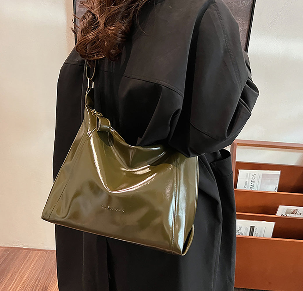 Green Solid One Handle Sling Bag