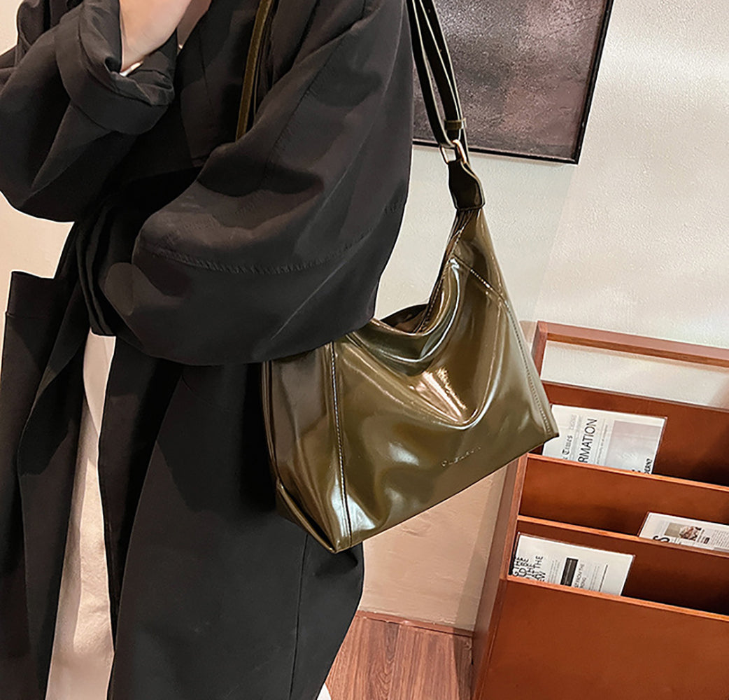 Green Solid One Handle Sling Bag