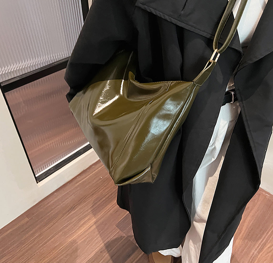 Green Solid One Handle Sling Bag