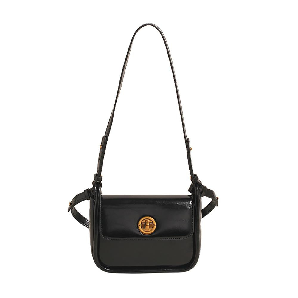 Black Solid One Handle Sling Bag