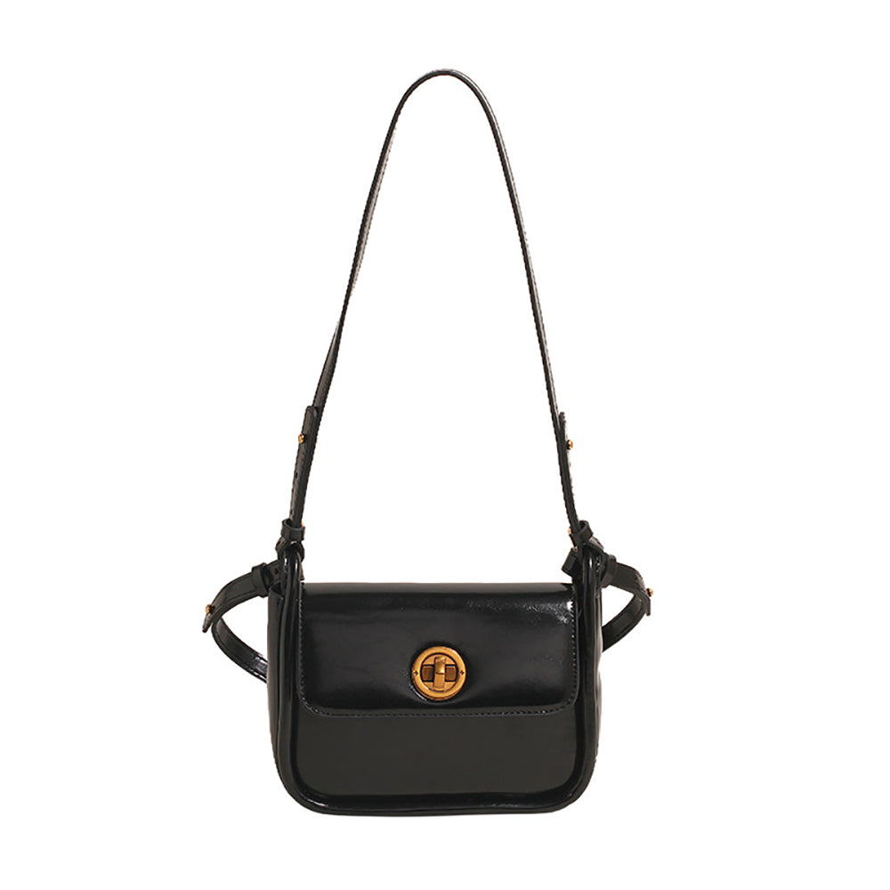 Black Solid One Handle Sling Bag