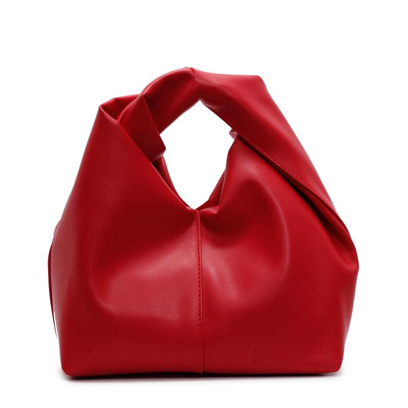 Maroon Solid One Handle Hobo Bag