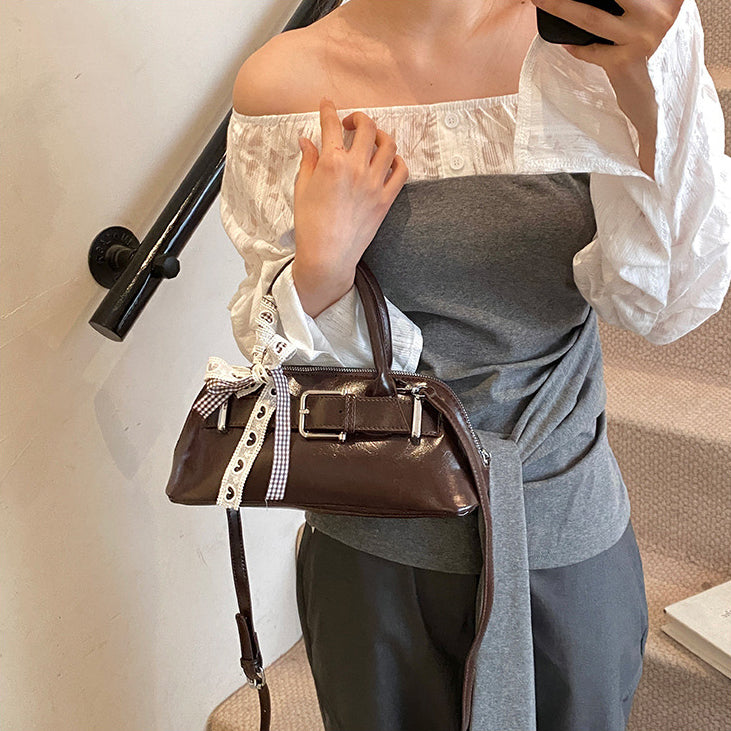 Coffee Solid Two Handles Tote Bag