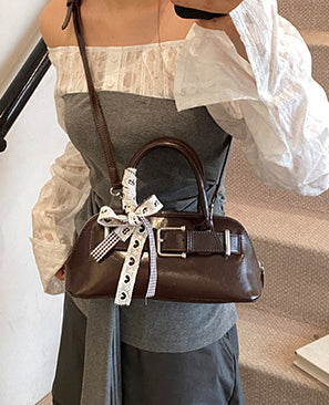 Coffee Solid Two Handles Tote Bag