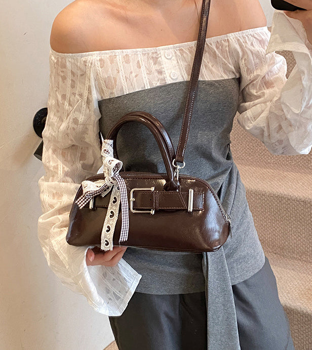 Coffee Solid Two Handles Tote Bag