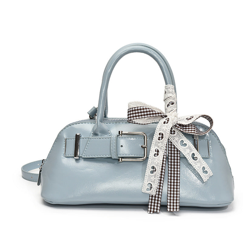 Blue Solid Two Handles Tote Bag