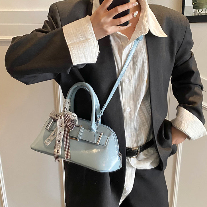 Blue Solid Two Handles Tote Bag