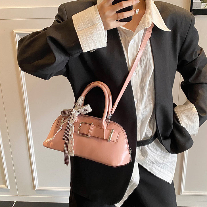 Pink Solid Two Handles Tote Bag