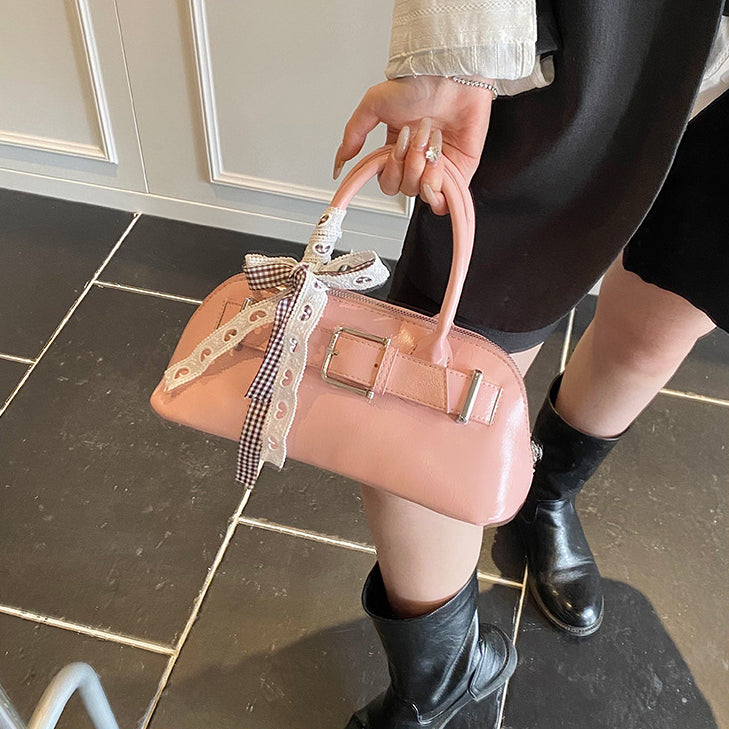 Pink Solid Two Handles Tote Bag