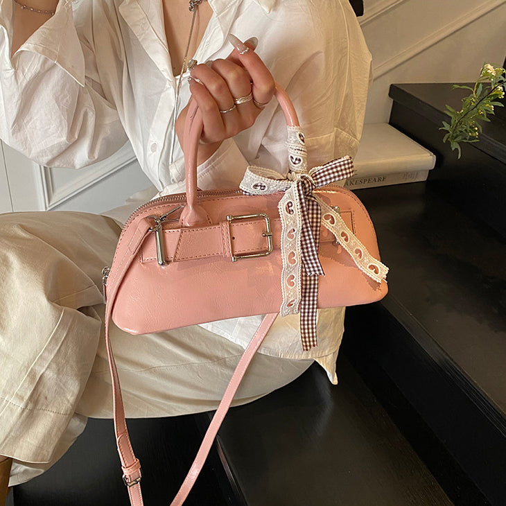 Pink Solid Two Handles Tote Bag