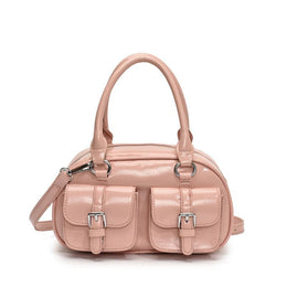 Pink Solid Two Handles Tote Bag