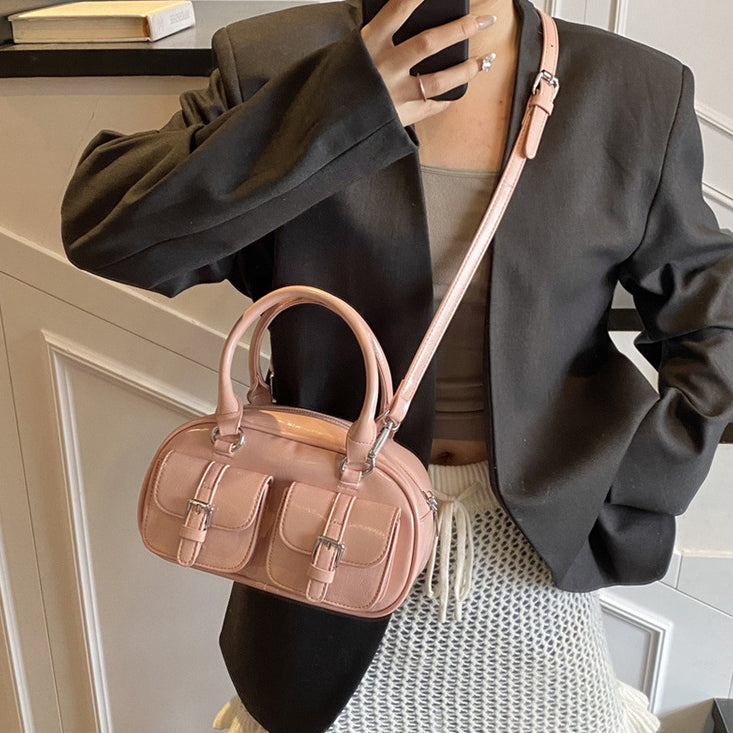 Pink Solid Two Handles Tote Bag