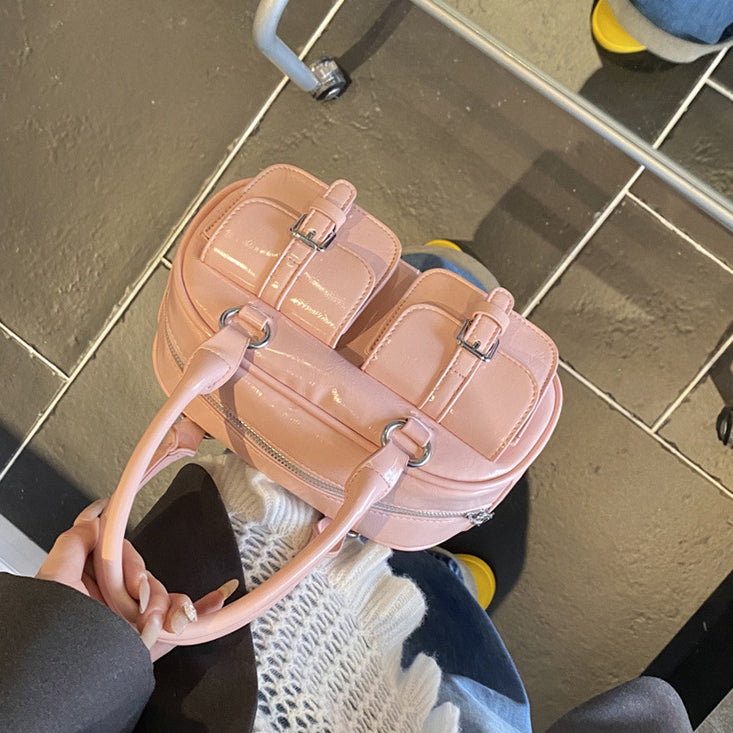 Pink Solid Two Handles Tote Bag
