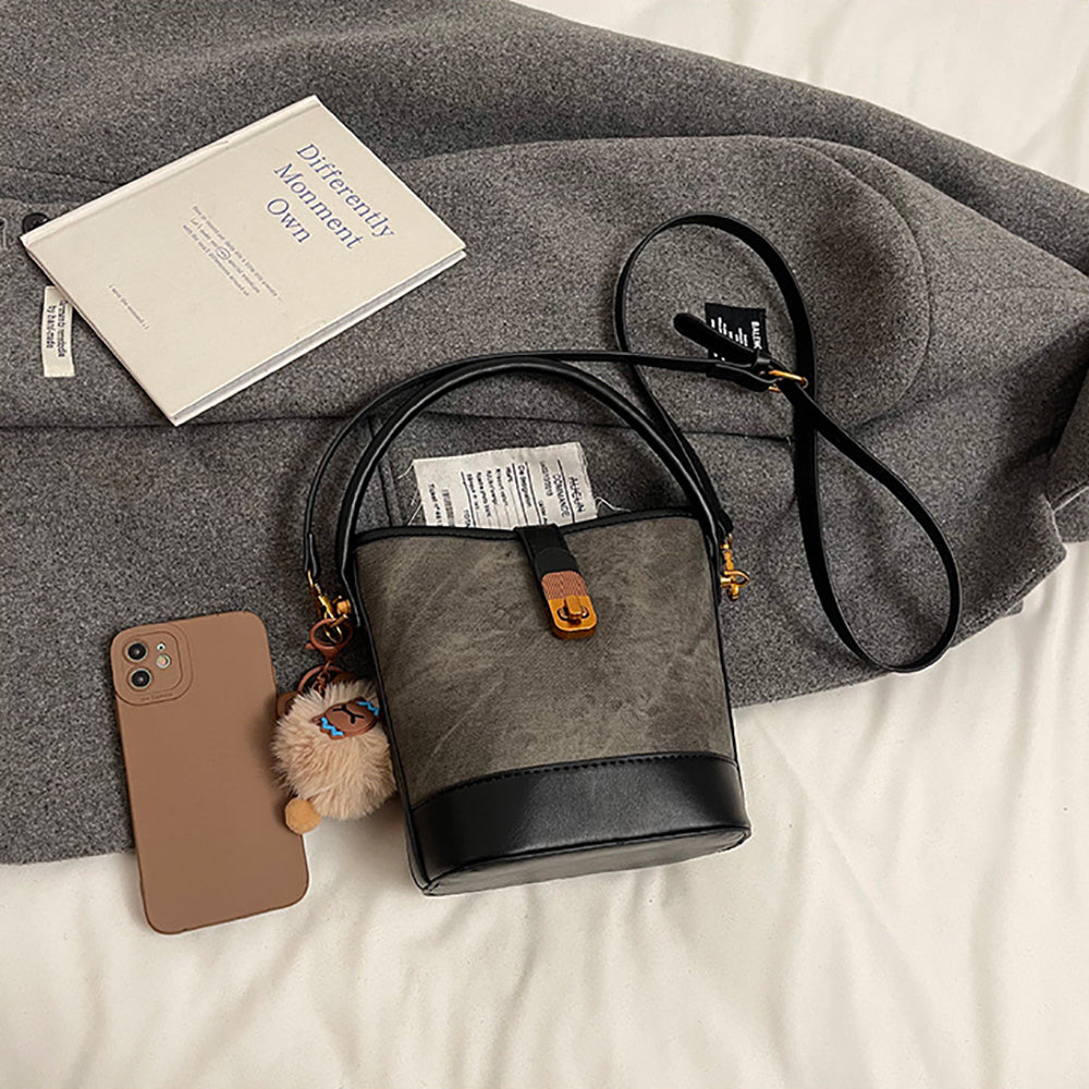 Black Solid Structured Shoulder Bag
