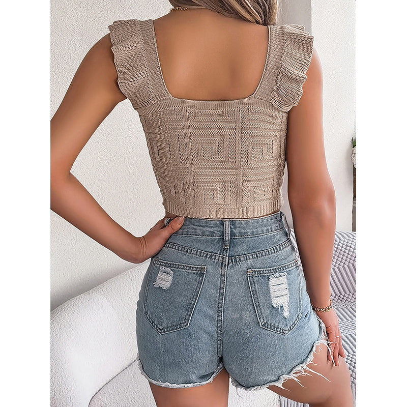 Flutter Sleeve Crop Top