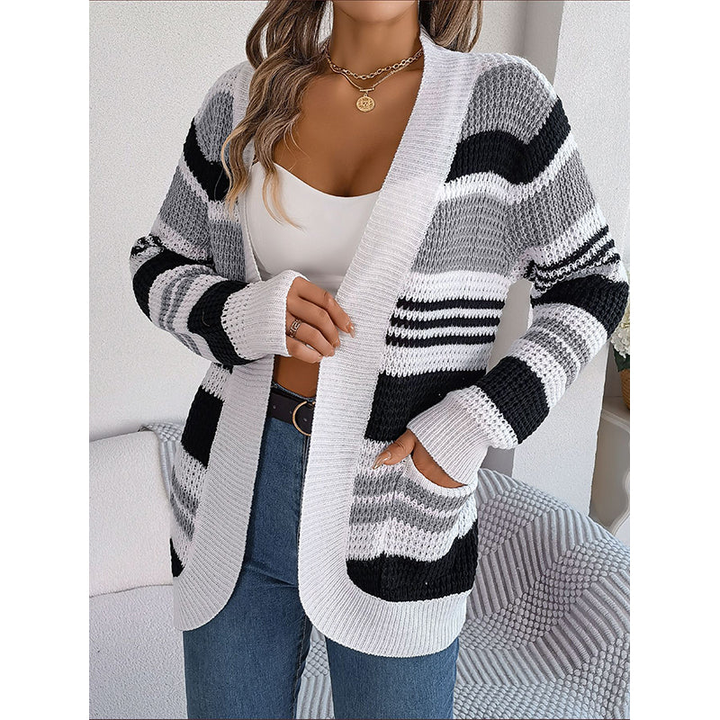 Grey Striped Acrylic Shrug
