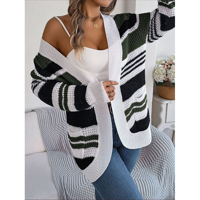 Green Striped Acrylic Shrug