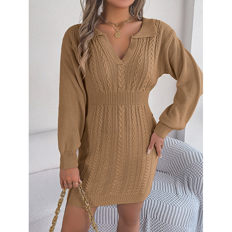 Self Designed Shirt Collar Bodycon Mini Dress