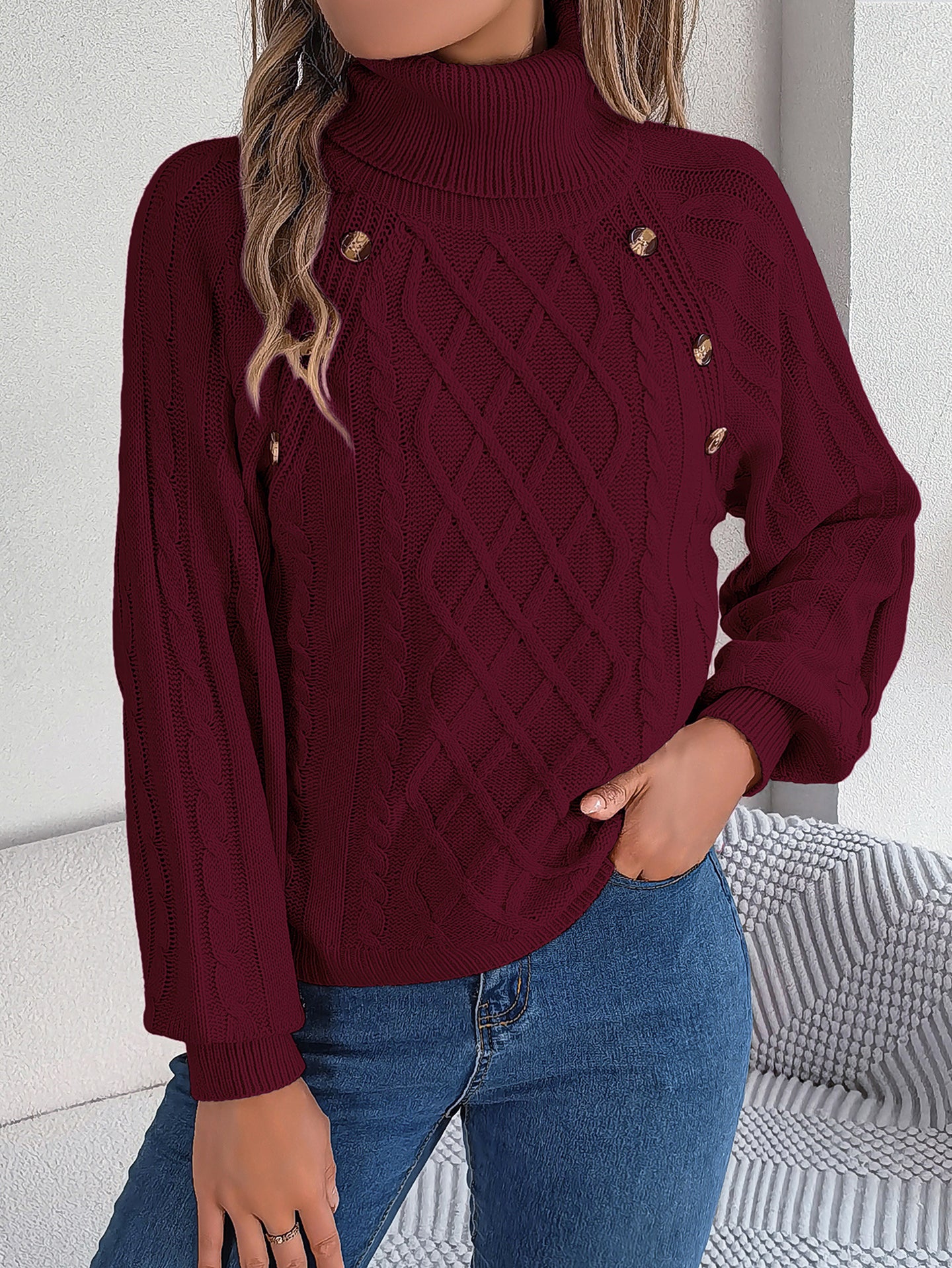 Women Cable Knit Pullover