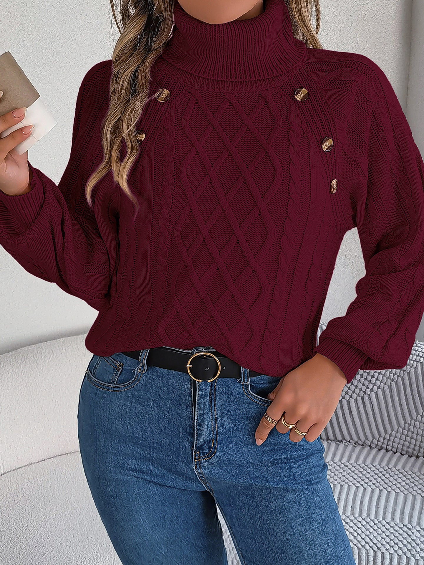 Women Cable Knit Pullover