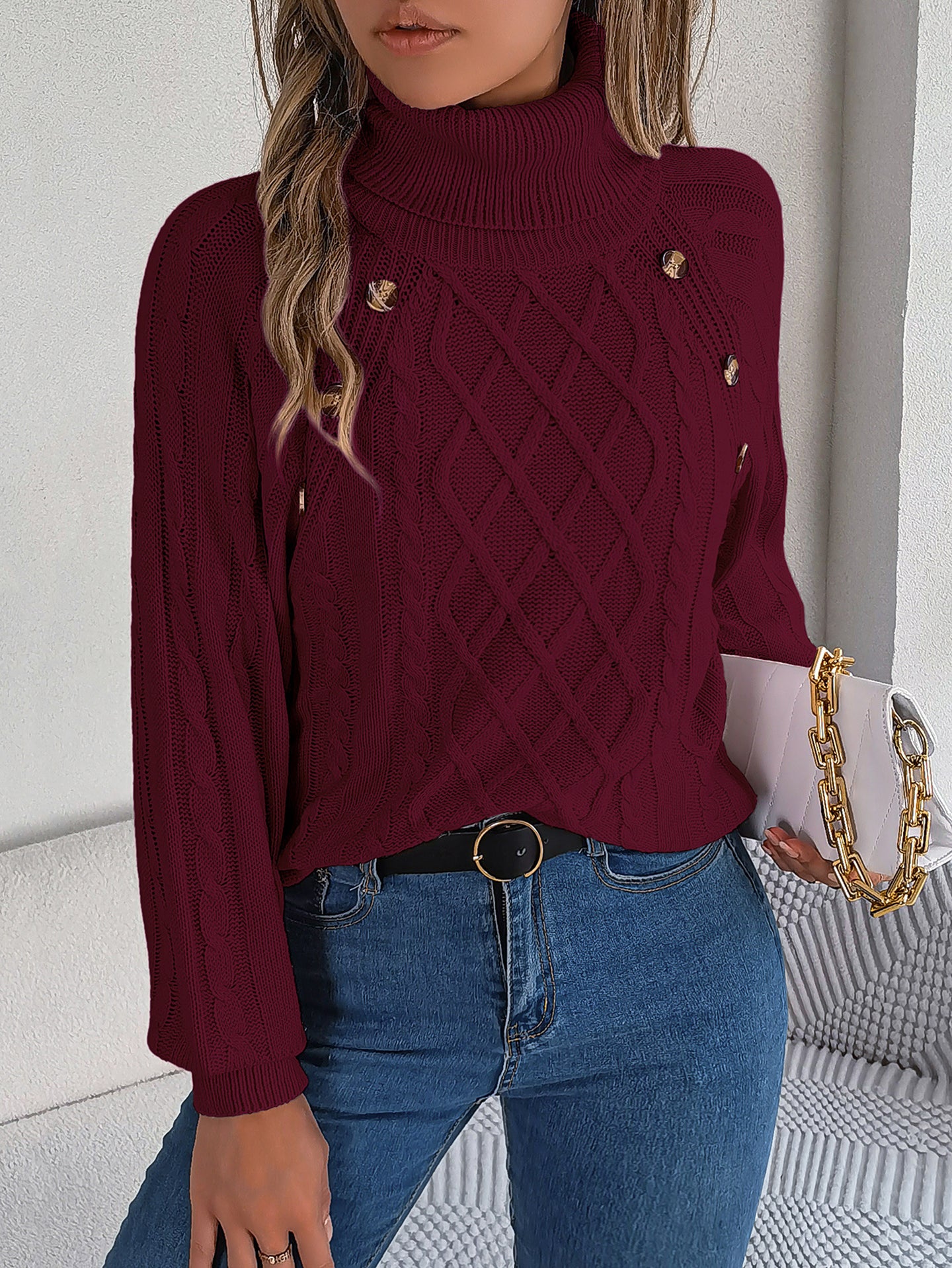 Women Cable Knit Pullover