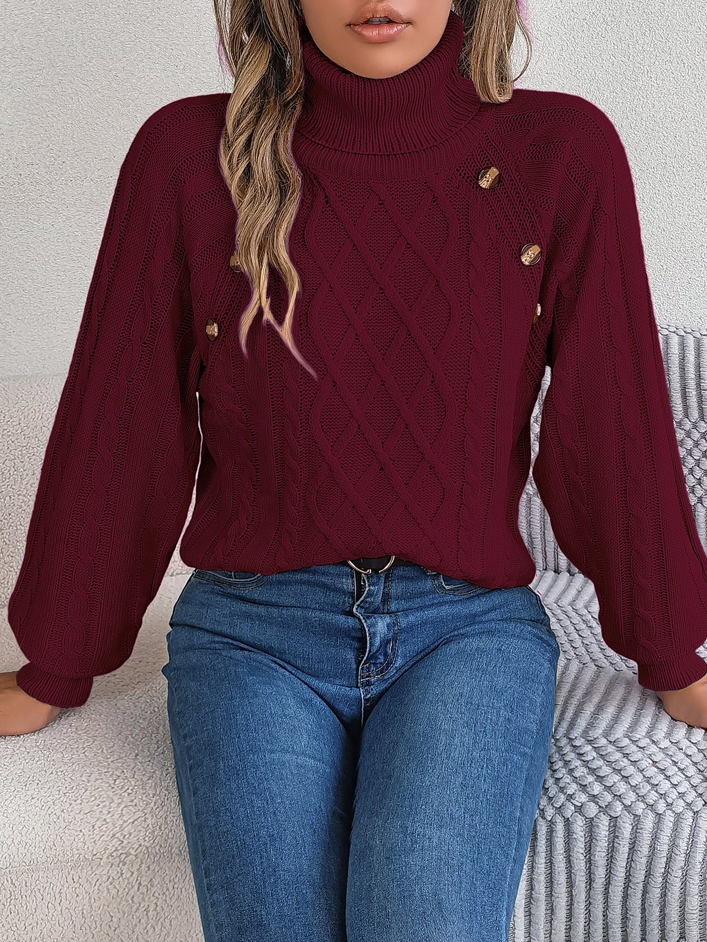 Women Cable Knit Pullover