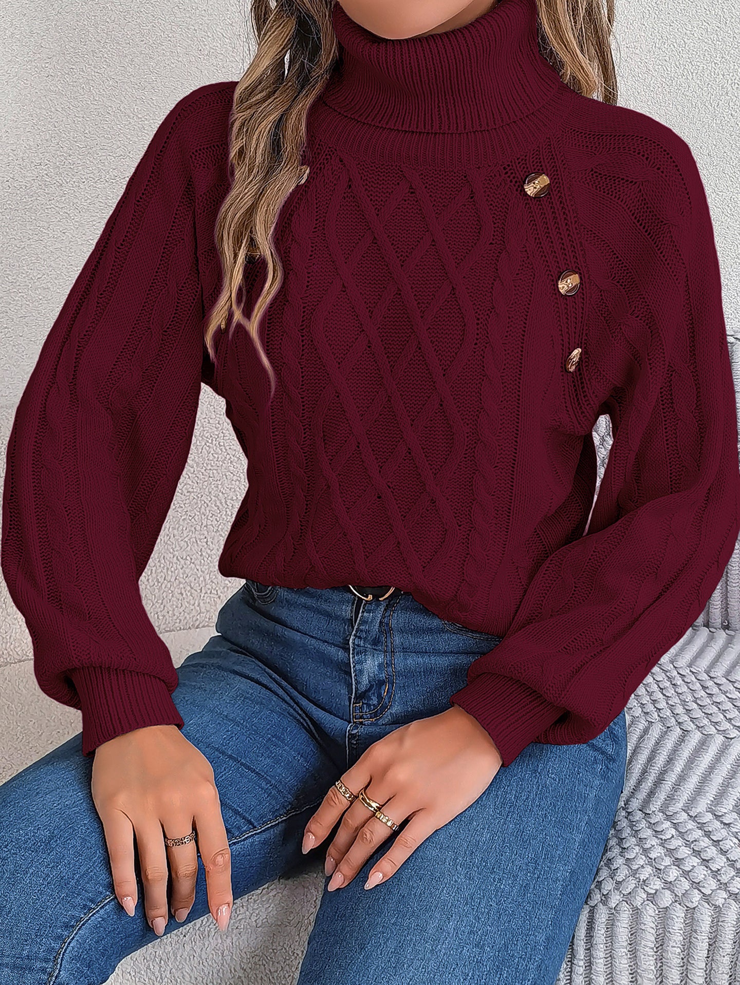 Women Cable Knit Pullover