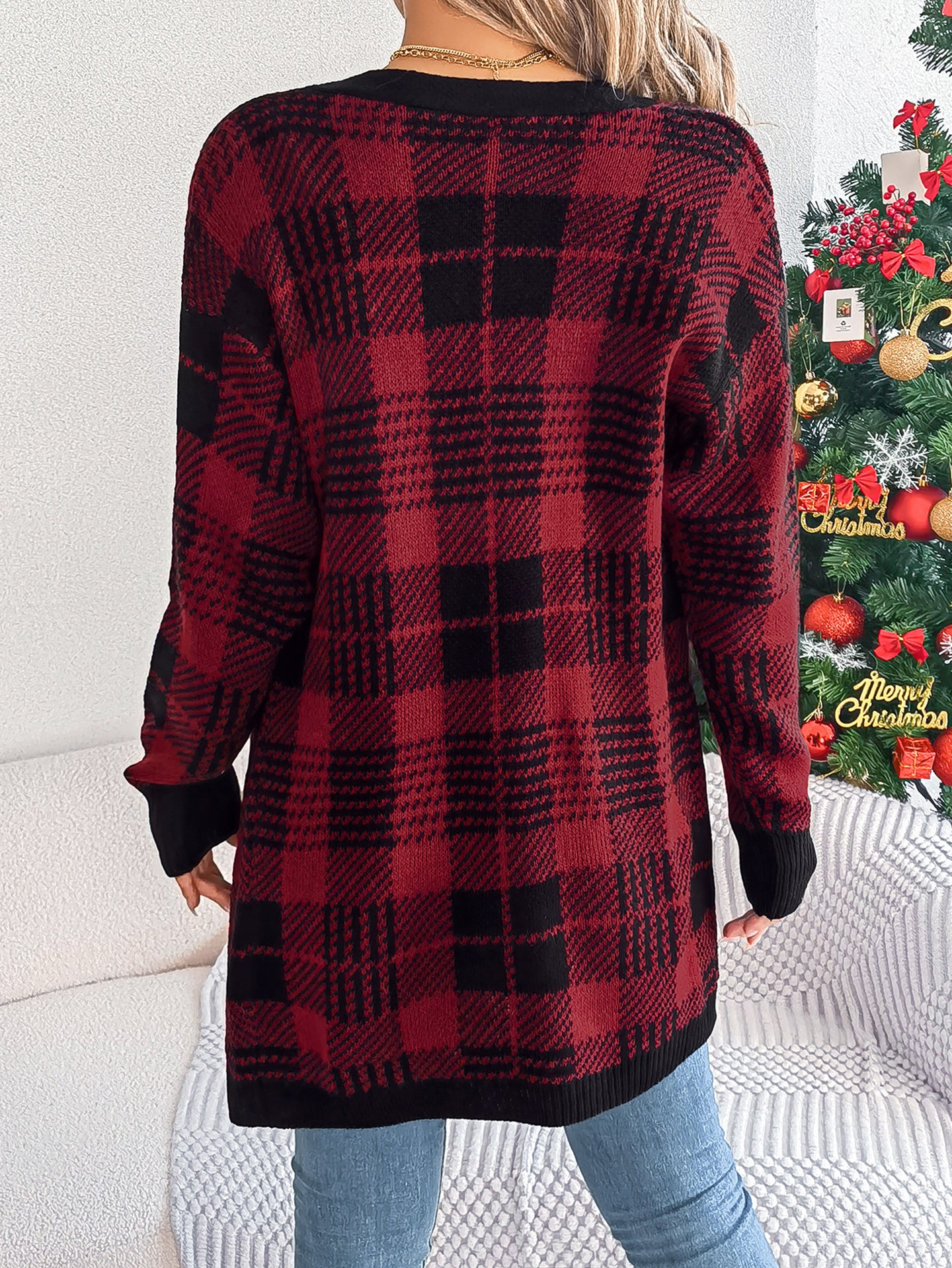 Checked Acrylic Shrug