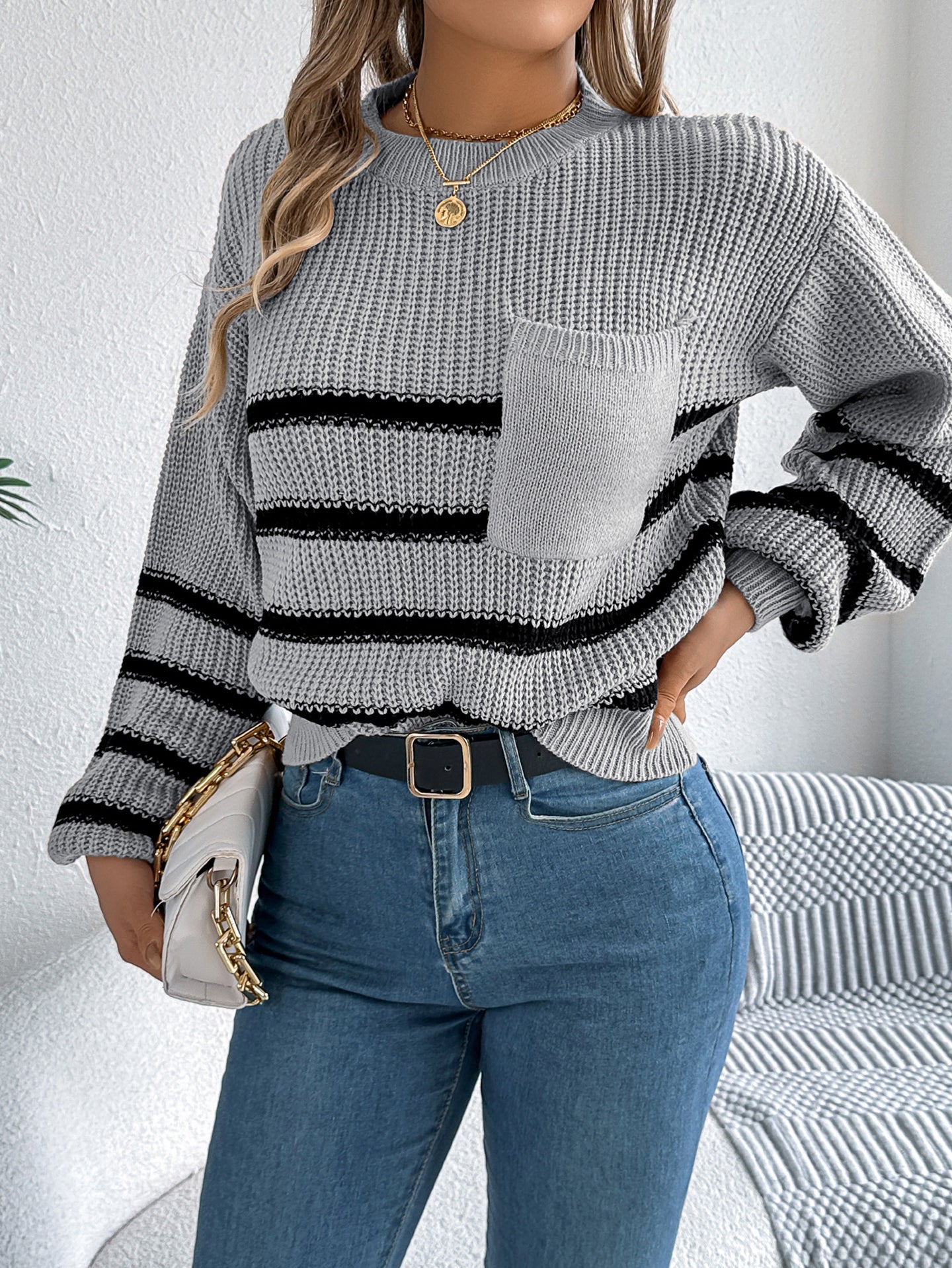 Women Striped Pullover Sweater