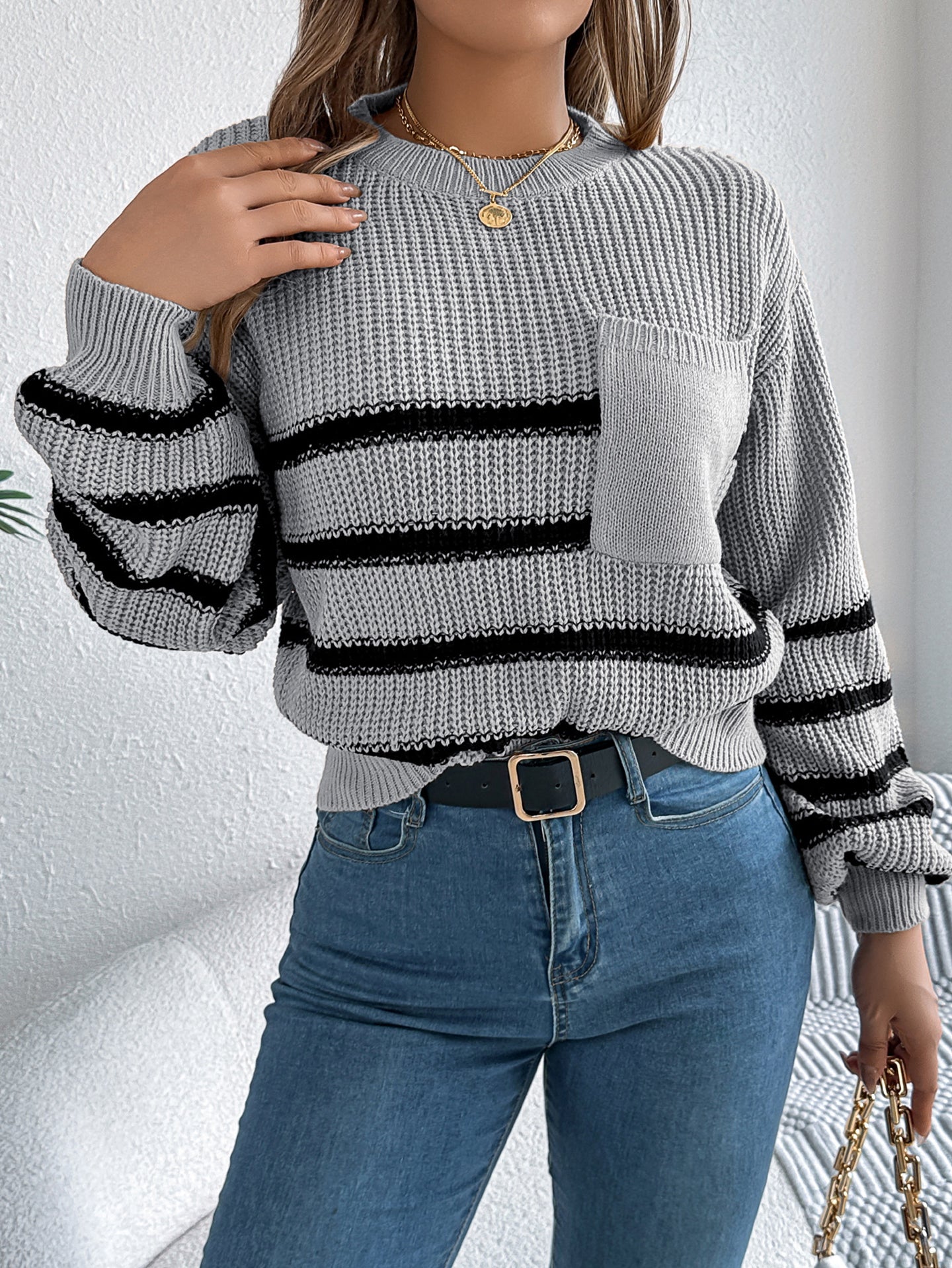 Women Striped Pullover Sweater