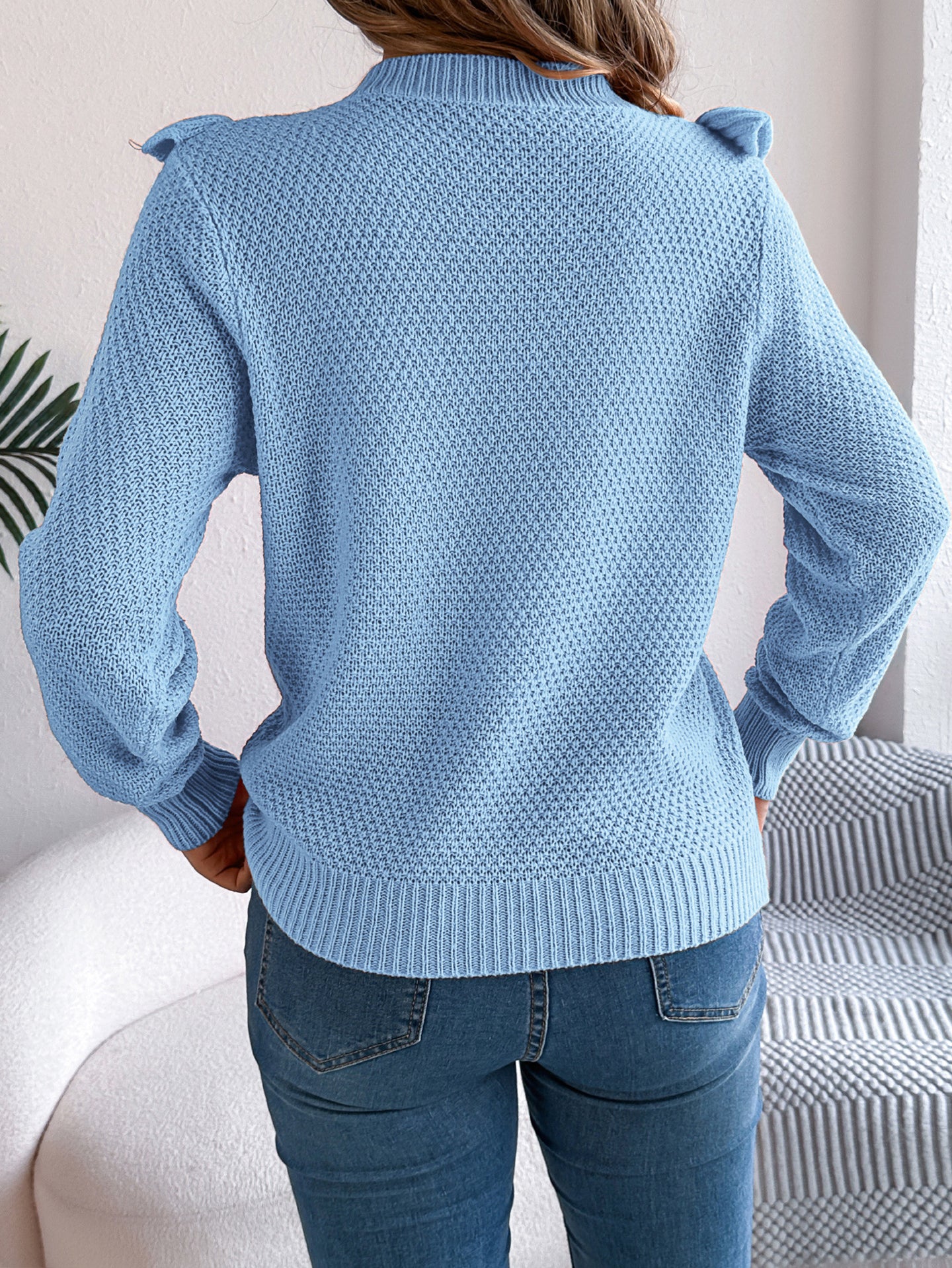 Women Self Design Round Neck Long Sleeves Pullover