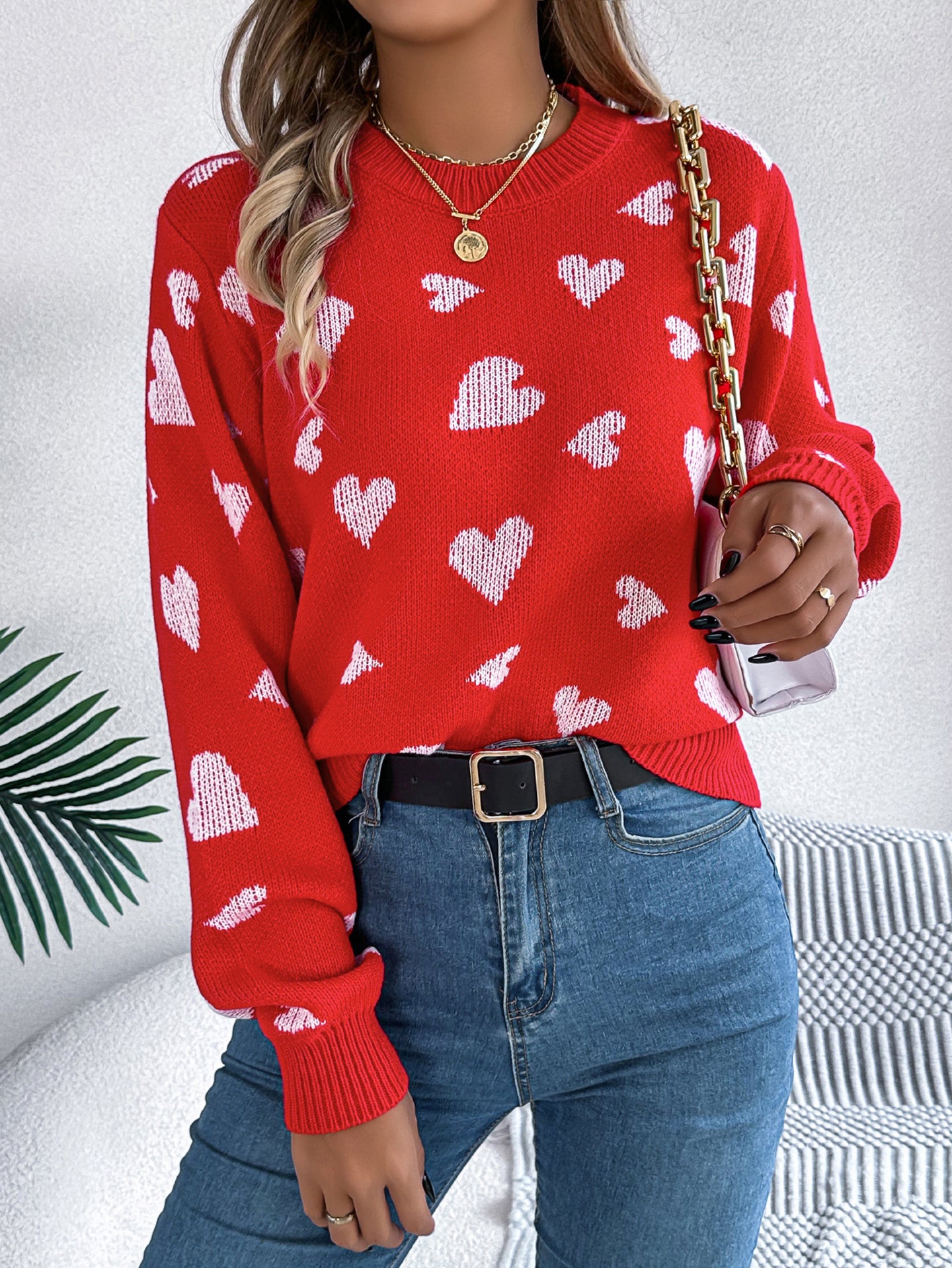 Women Printed Pullover Sweater