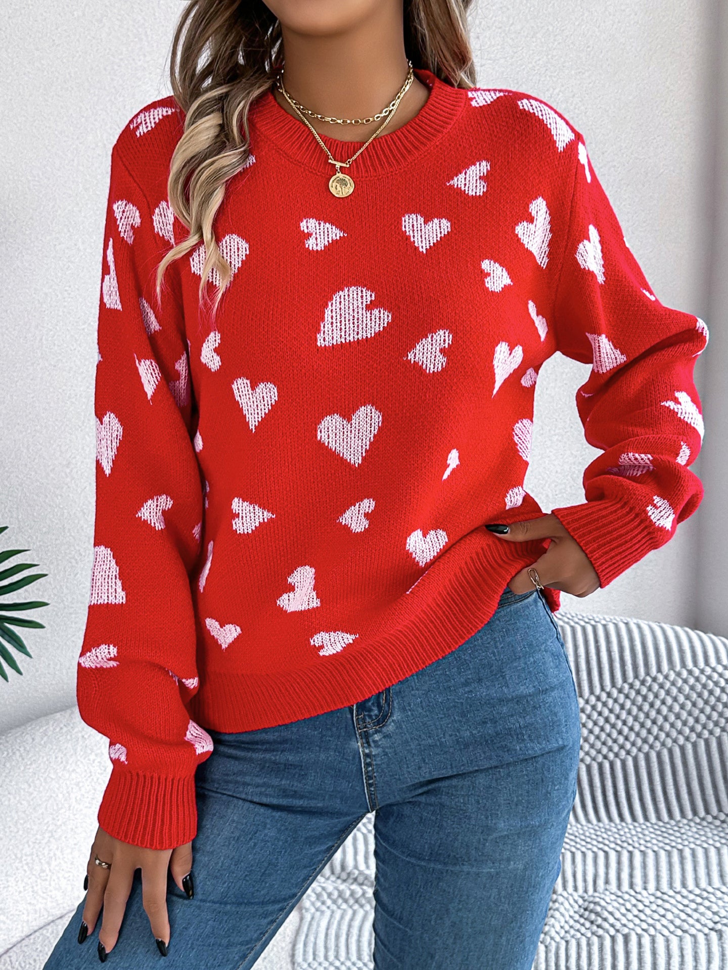 Women Printed Pullover Sweater