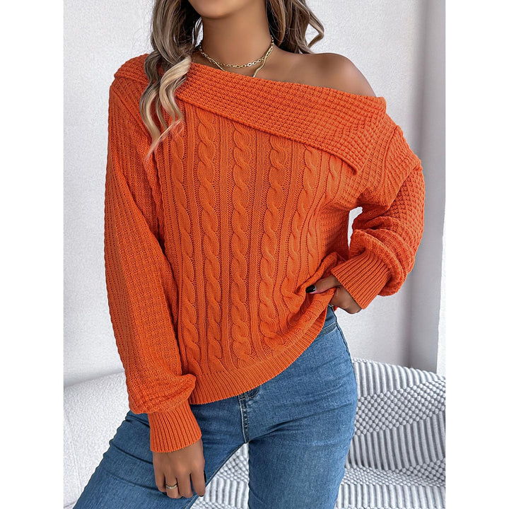 Women Cable Knit Self Design Long Sleeves Pullover