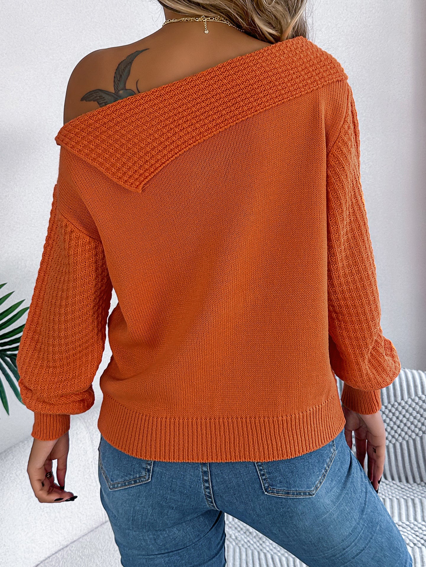 Women Cable Knit Self Design Long Sleeves Pullover