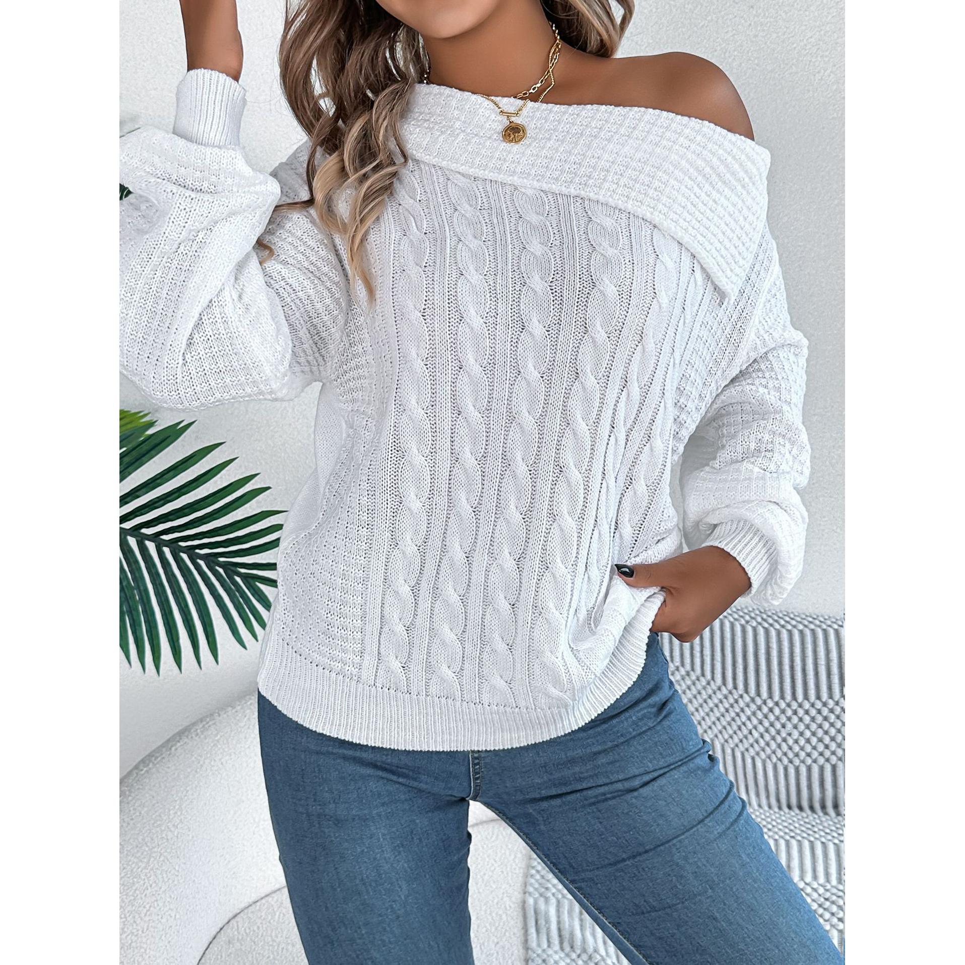 Women Cable Knit Pullover Sweater