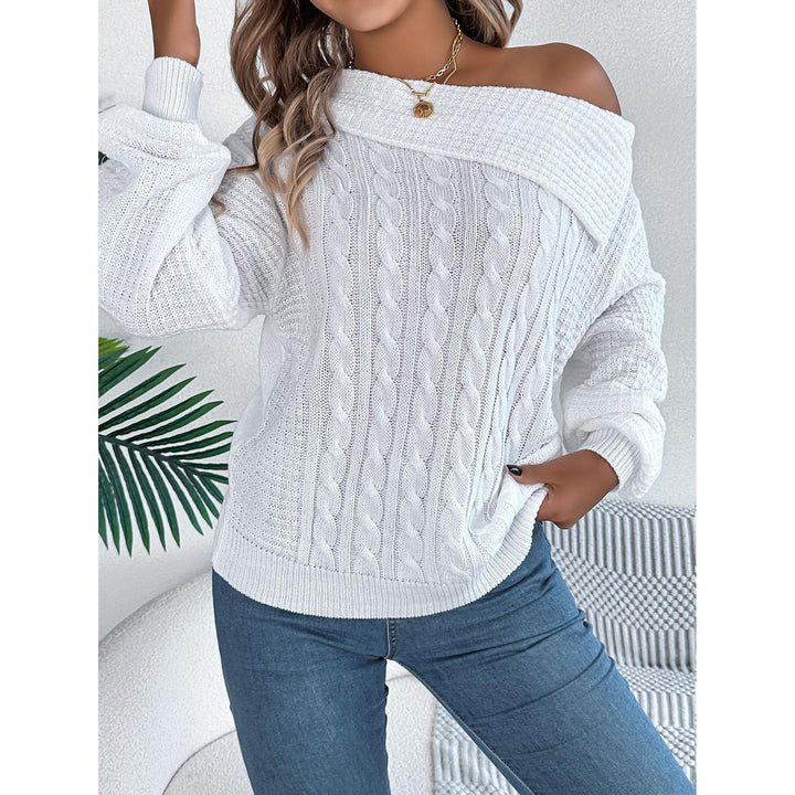 Women Cable Knit Pullover Sweater