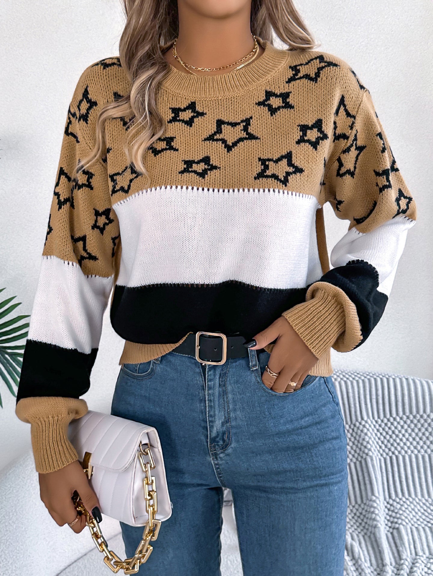 Women Colourblocked Pullover Sweater
