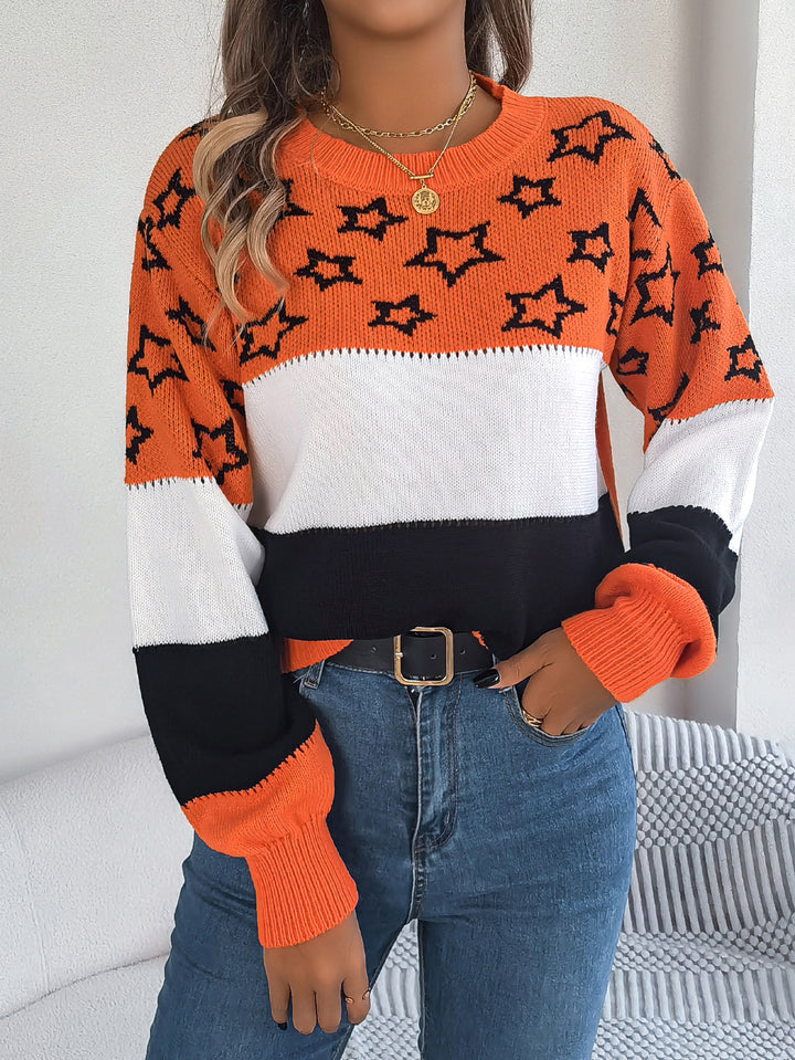 Women Colourblocked Pullover Sweaters
