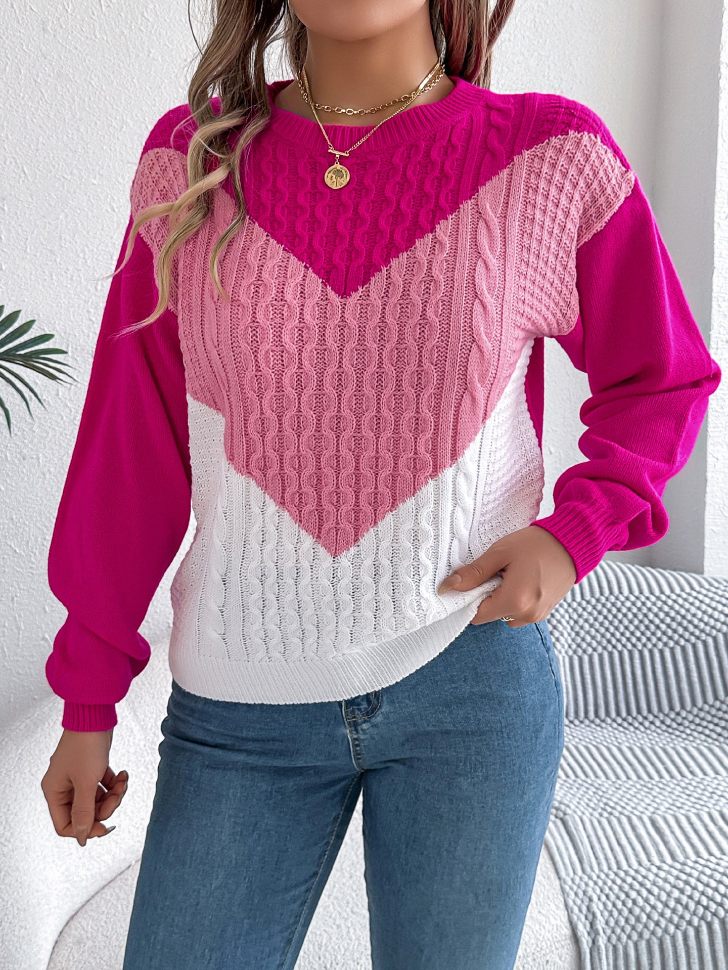 Women Colourblocked Pullover