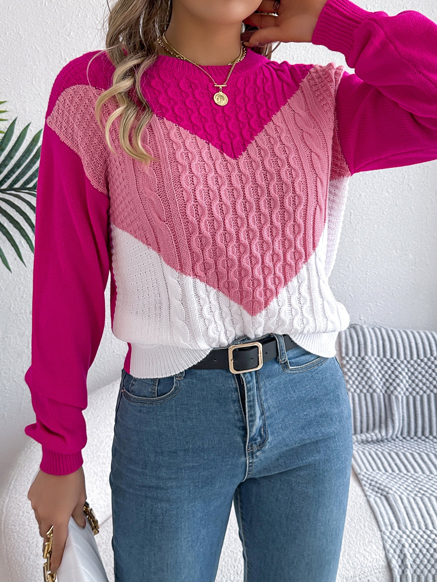 Women Colourblocked Pullover