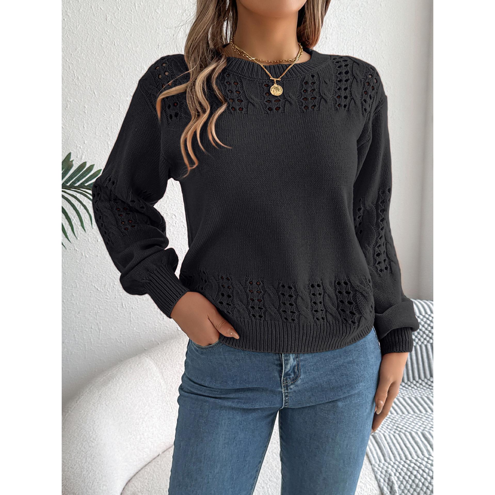 Women Round Neck Pullover Sweater